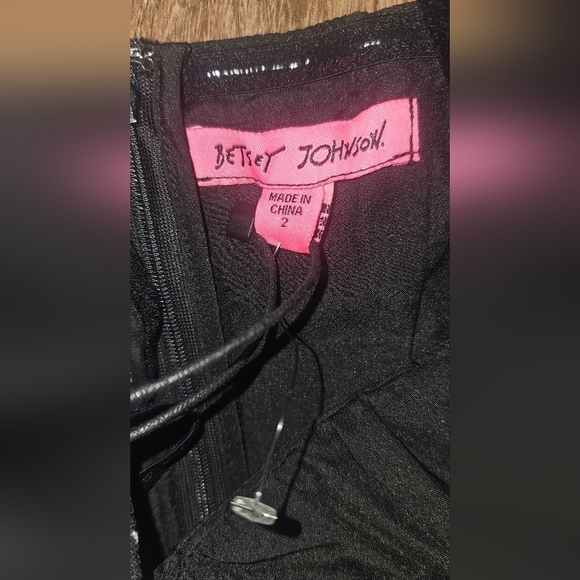 BESTSEY JOHNSON NYLON MESH BUSTIER TOP BLACK STARRY DRESS BRAND NEW SZ 2 - Picture 3 of 5